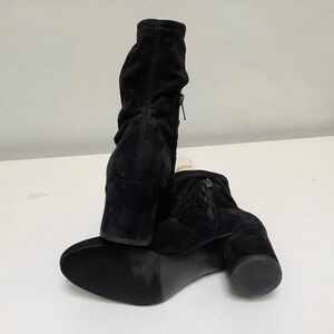 & Other Stories Suede Circle Heel Suede Boot Sock Booties lamb suede medium heel